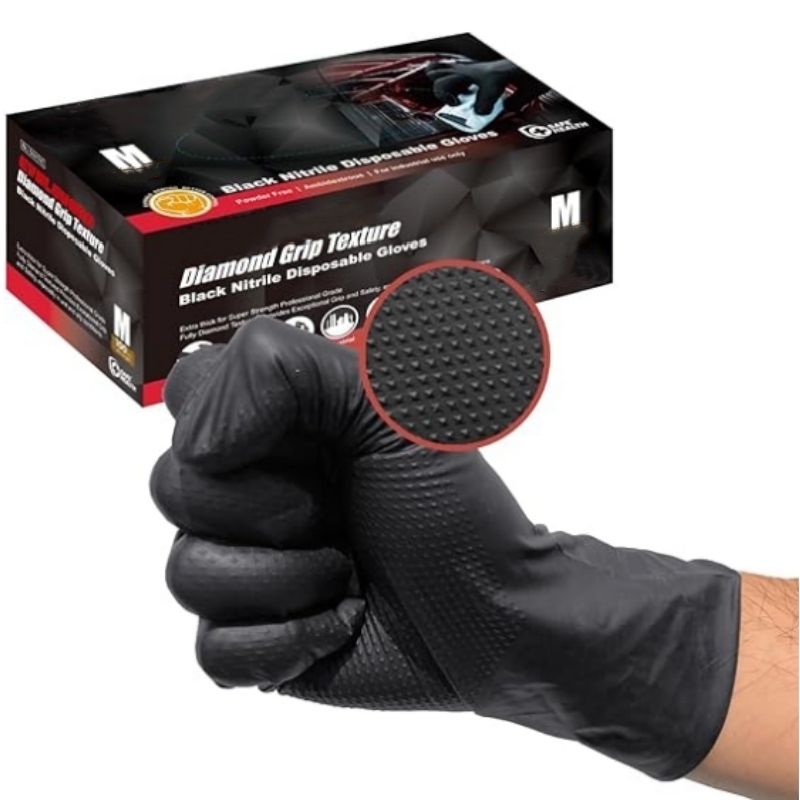 Disposable Gloves Nitrile - Gants en nitrile noir ultra-résistants 8
