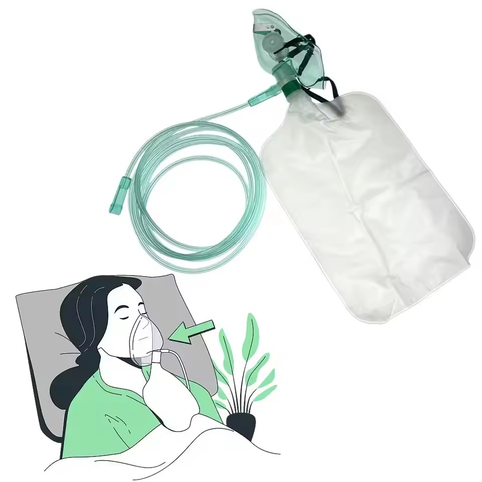 Oxygen Mask Non-Rebreather - Masque facial jetable pour adulte à