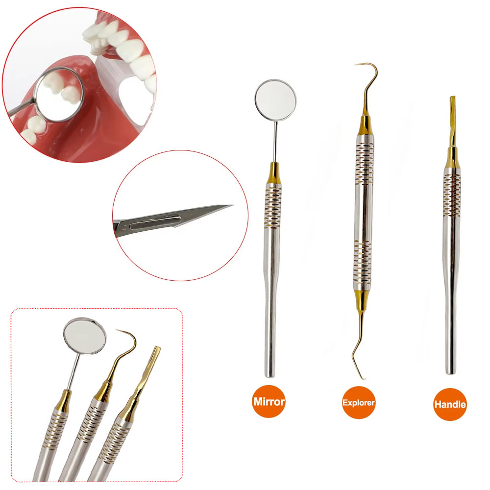 Dental Mirror Probe - Sonde de miroir dentaire en acier