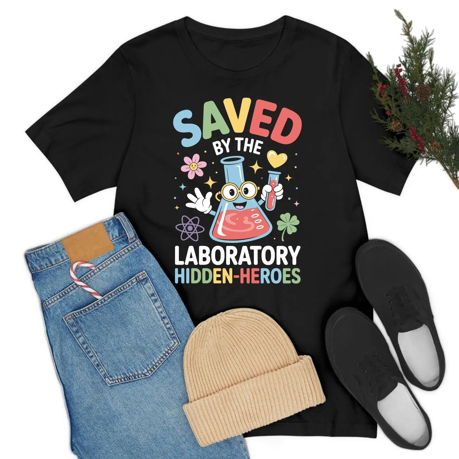 Medical Lab Graphics - T-shirt unisexe vintage lavé avec motif