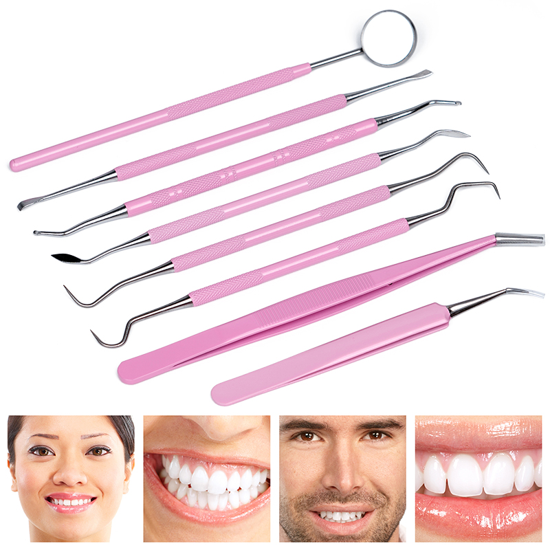 Dental Mirror Probe - Pince à épiler dentaire rose, 1