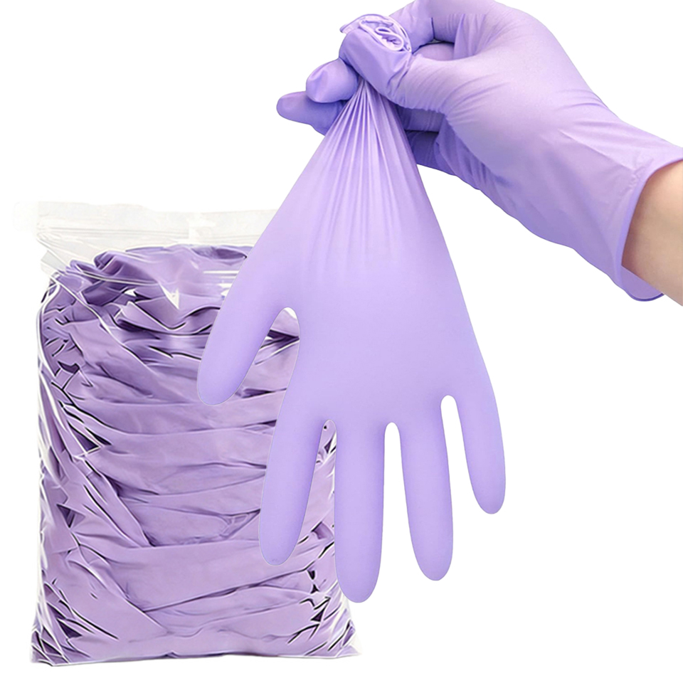 Disposable Gloves Nitrile - Gants jetables en nitrile violets, sans