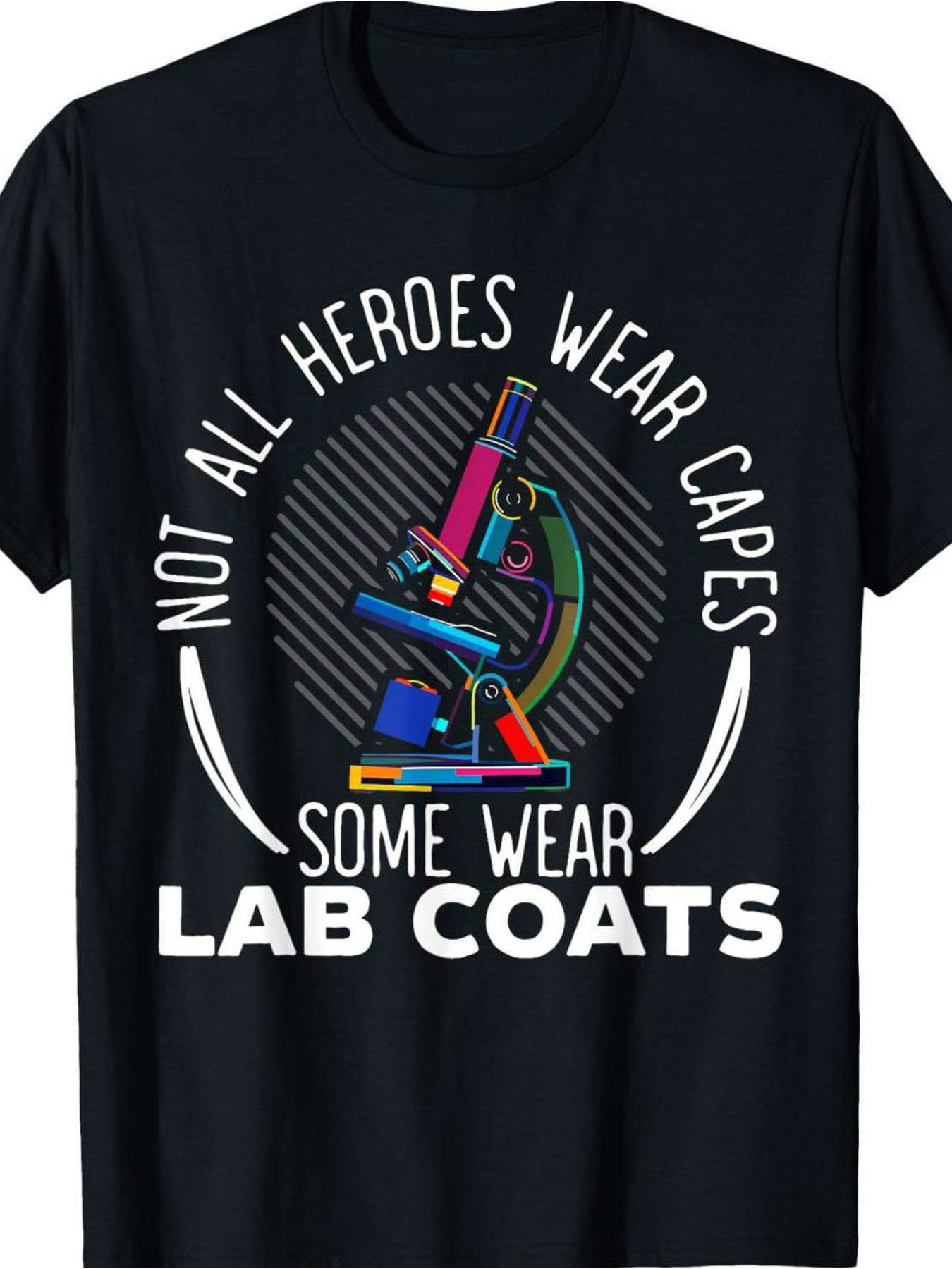 Medical Lab Graphics - T-shirt noir à col rond et