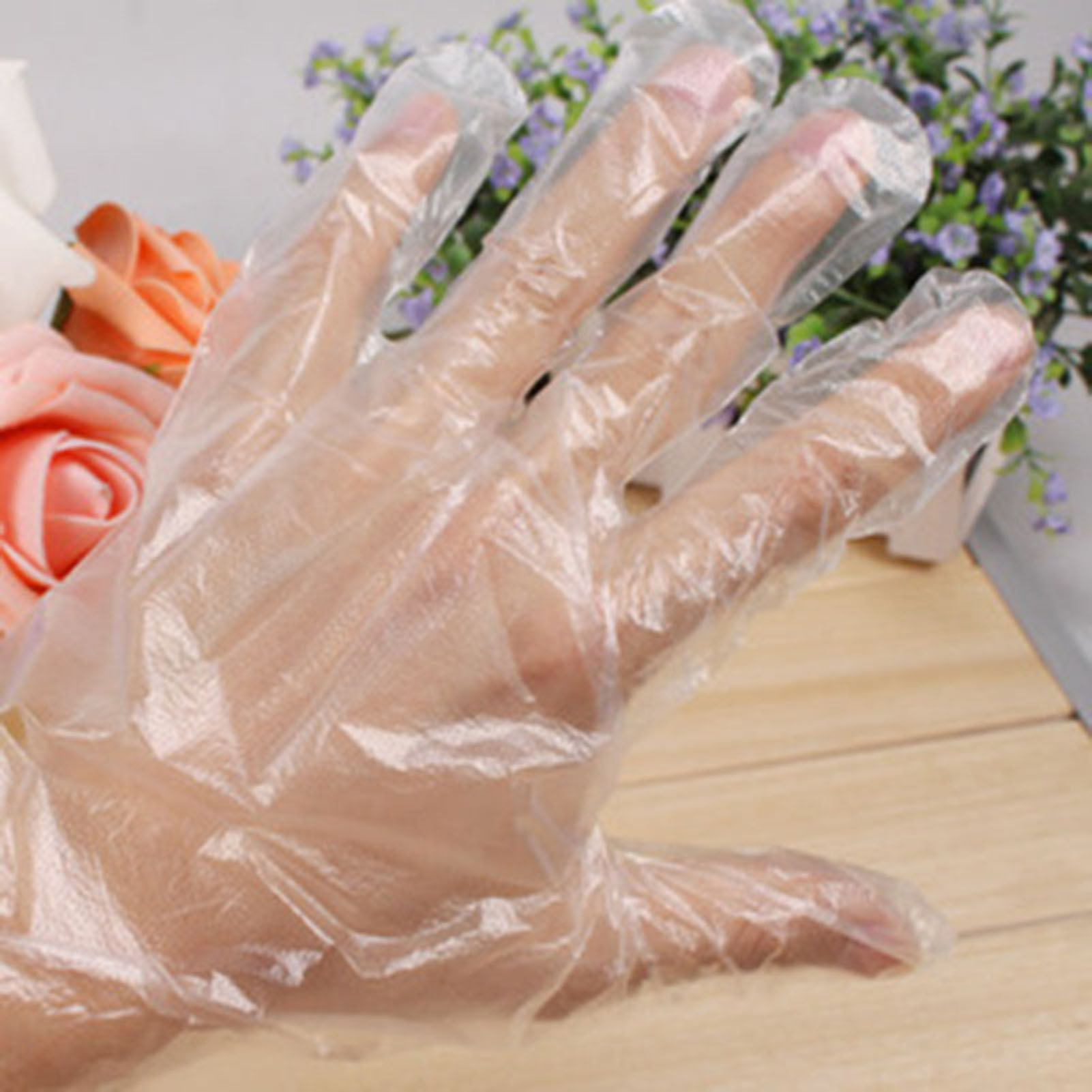 Disposable Gloves Nitrile - Gants jetables en plastique, 100 pièces,