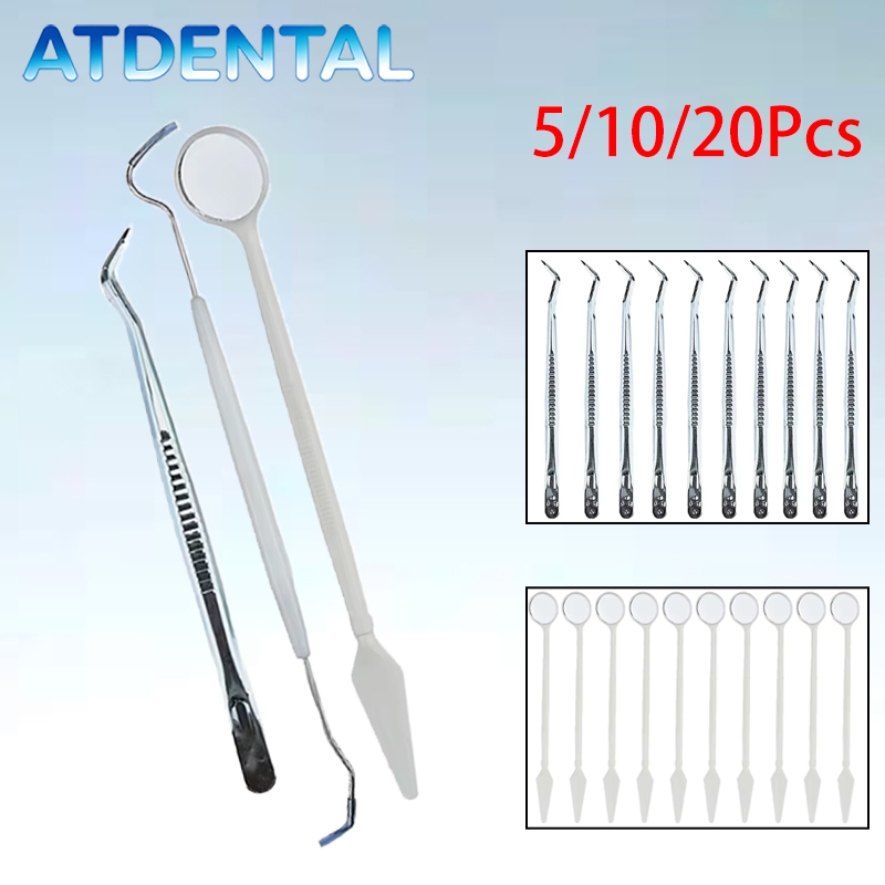 Dental Mirror Probe - Kit dentaire jetable, 5/10/20 pièces, sonde