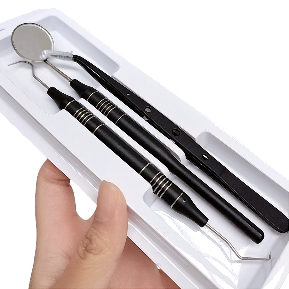 Kit dentaire noir et or 3 pièc - Dental Mirror Probe avis et prix