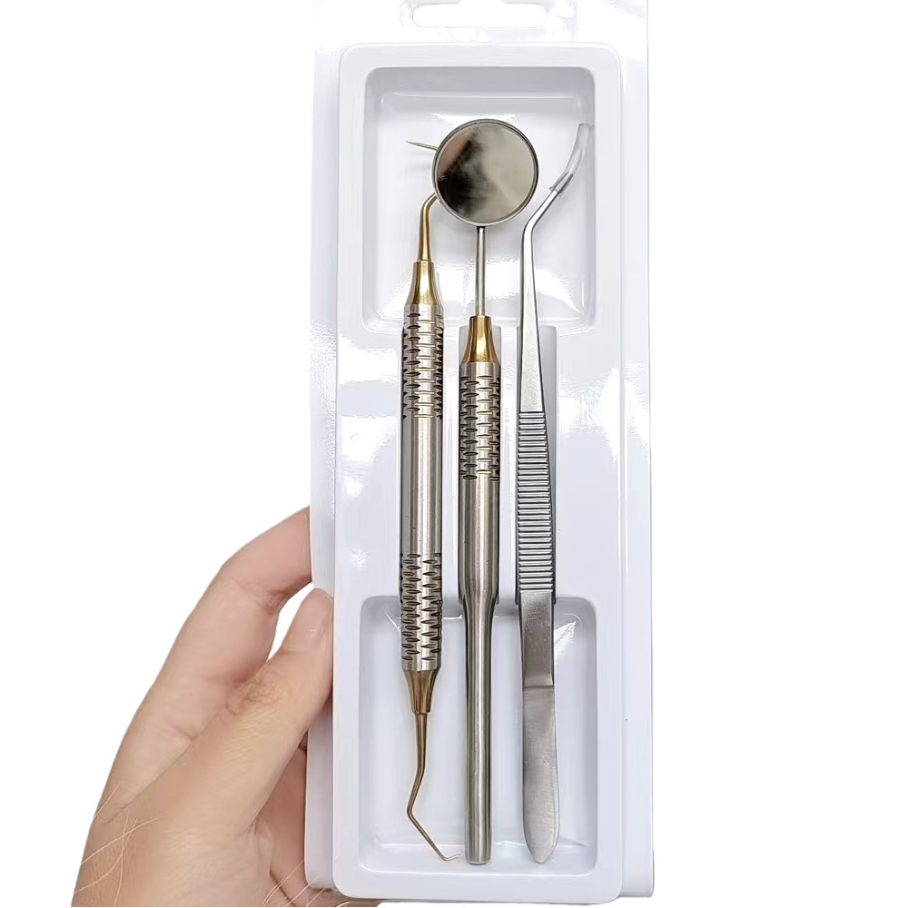 Kit dentaire noir et or 3 pièc - Dental Mirror Probe avis et prix