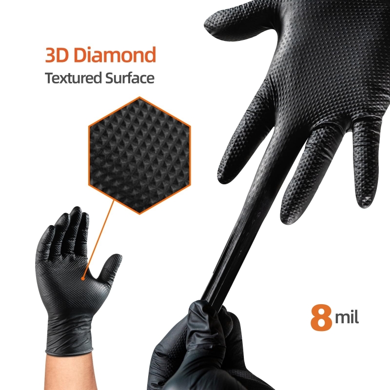 Gants en nitrile noir ultra-ré - Disposable Gloves Nitrile avis et prix
