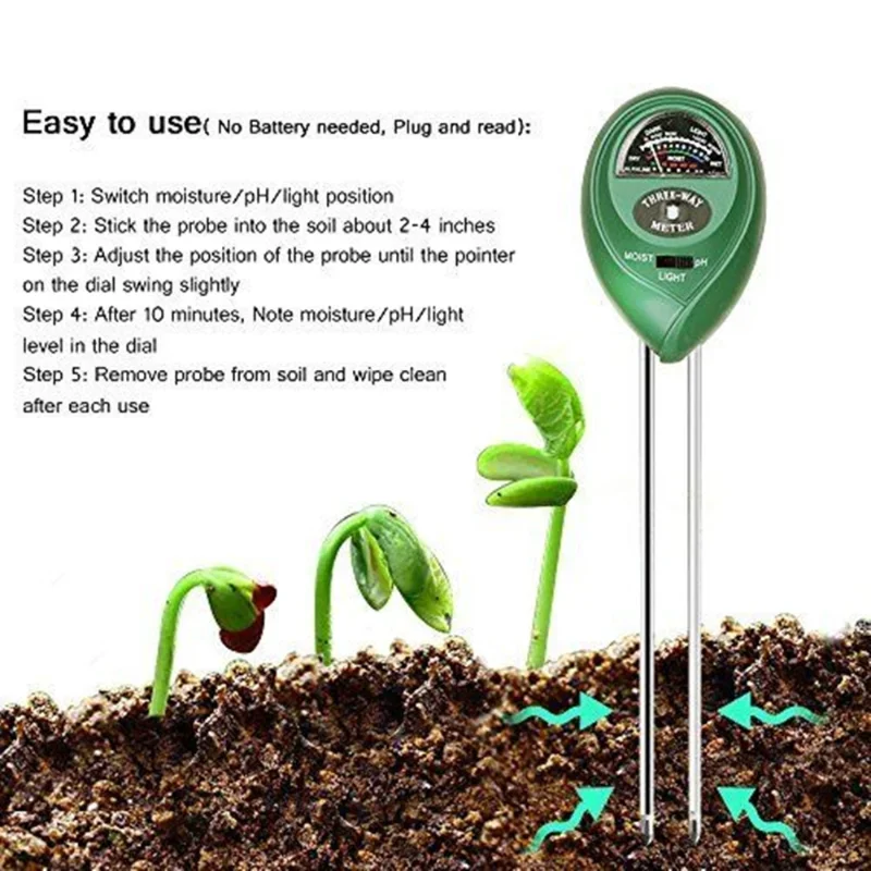 PH-mètre de jardin 3 en 1, tes - Ph Meter avis et prix