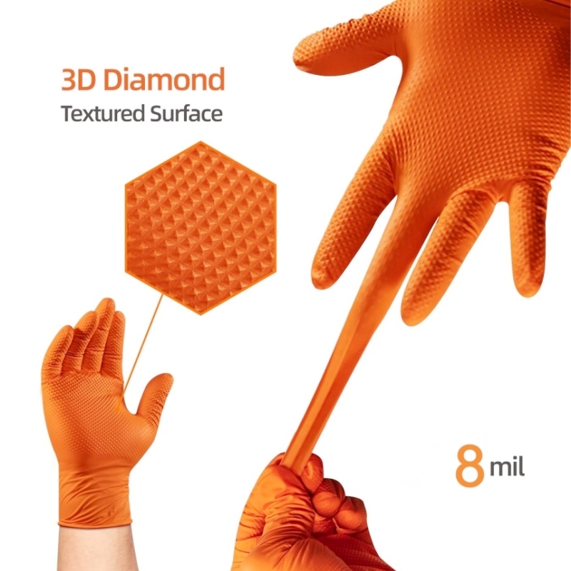 Gants en Nitrile Orange robust - Disposable Gloves Nitrile avis et prix